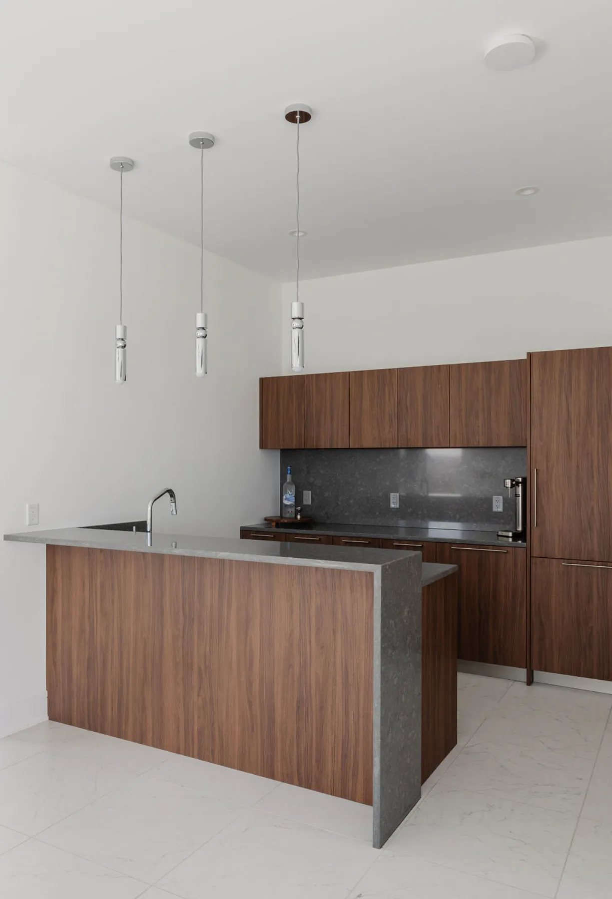 Modern Waterfall Edge Island